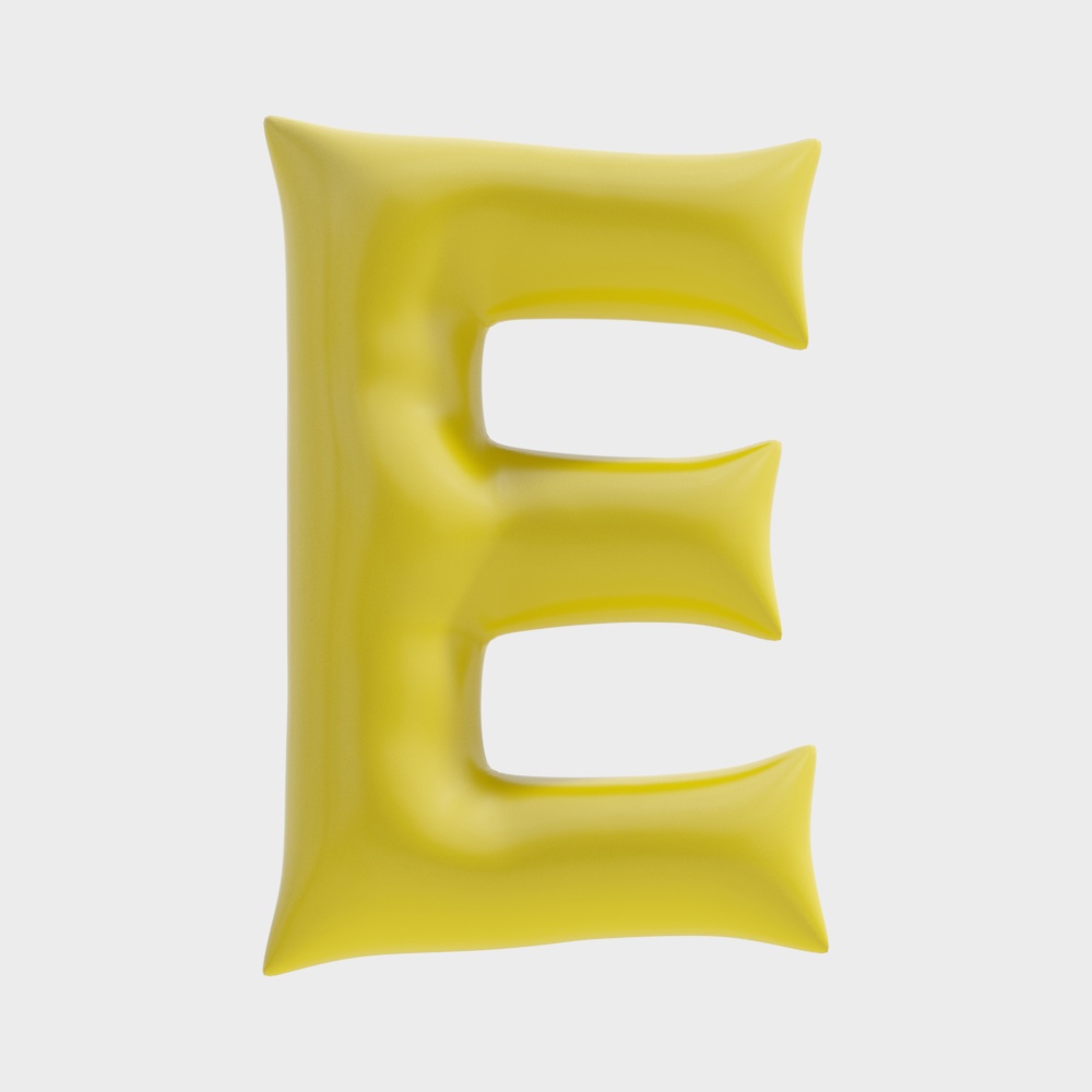 Low-Poly Letter E 3D Model Design