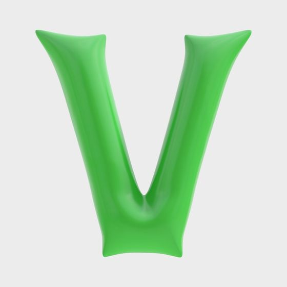 Unique Low Poly 'V' Letter 3D Model