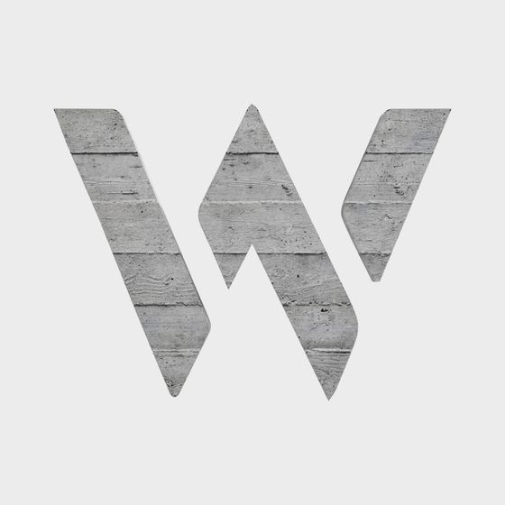 Industrial Aesthetic Concrete 'W' Letter 3D Model