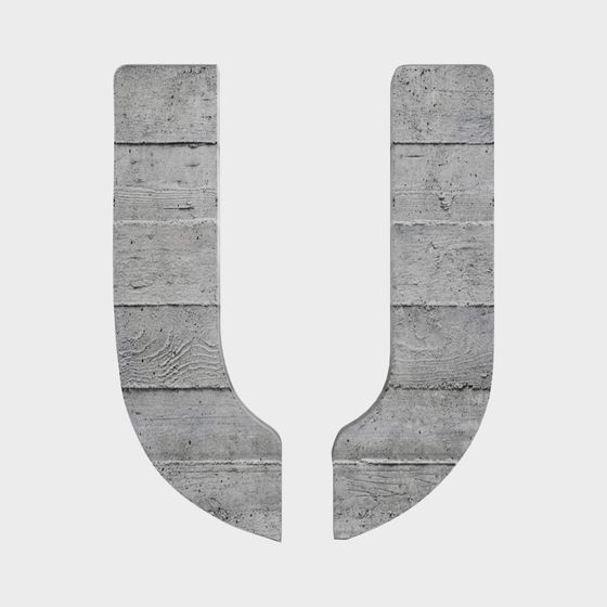 Concrete Letter 'U' Minimalist 3D model