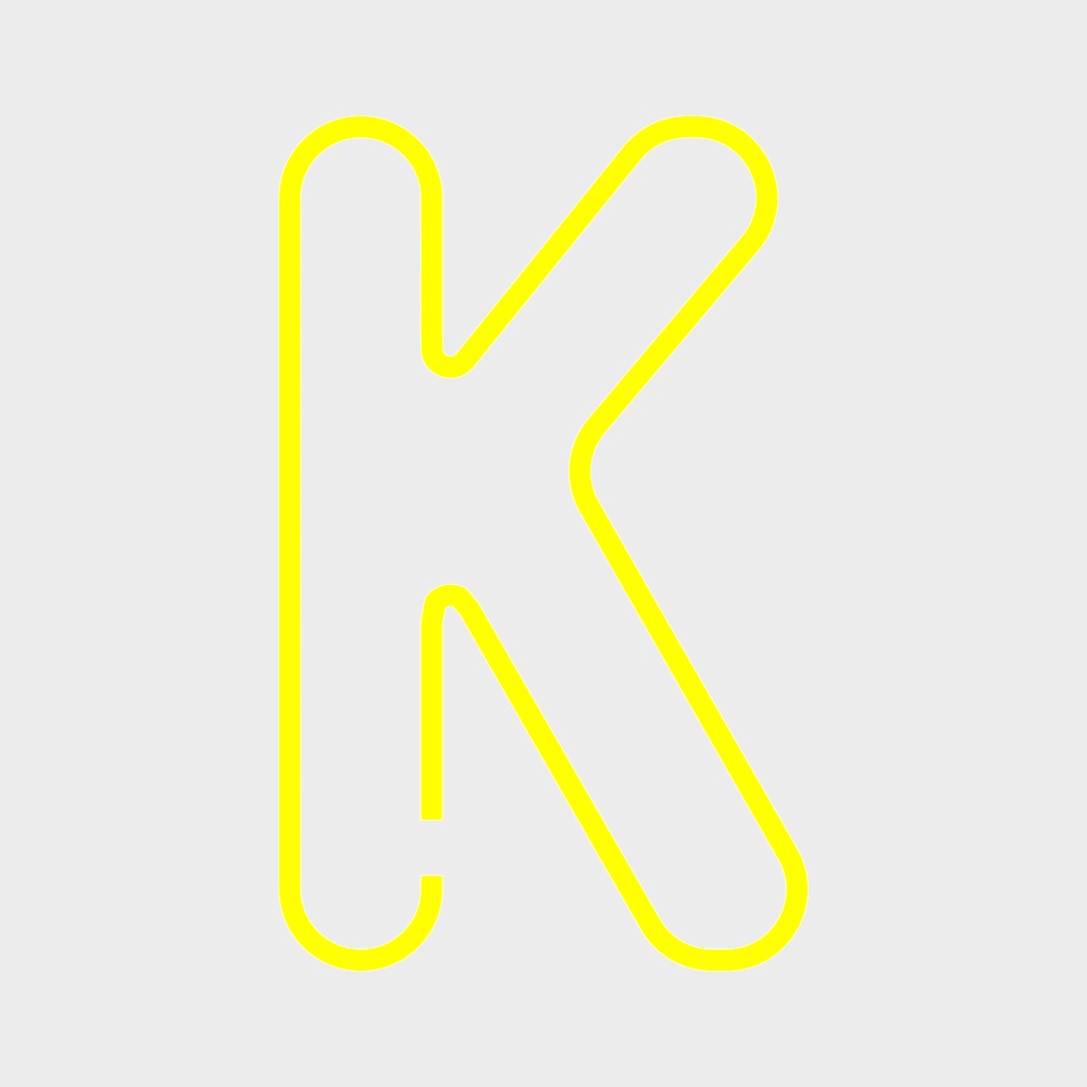 Moderne orange Wanddekoration Buchstabe K