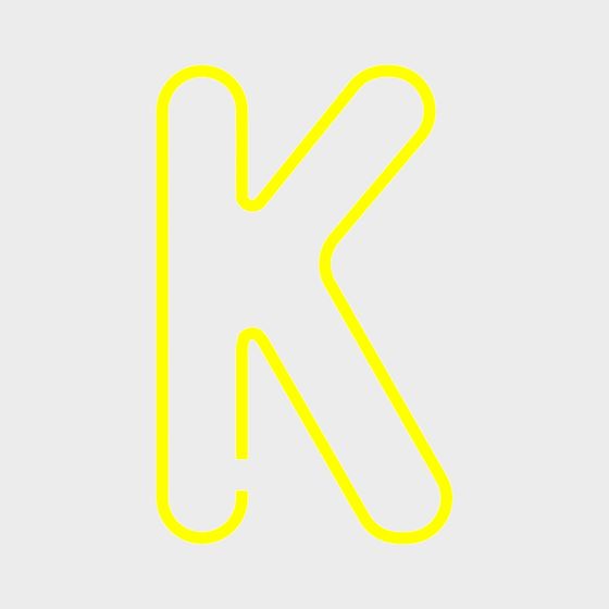 Moderne orange Wanddekoration Buchstabe K