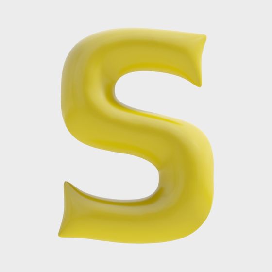 Simple yellow balloon hanging ornament S