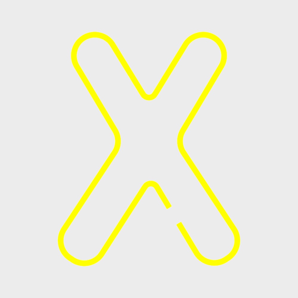 Modern orange letter wall decoration X