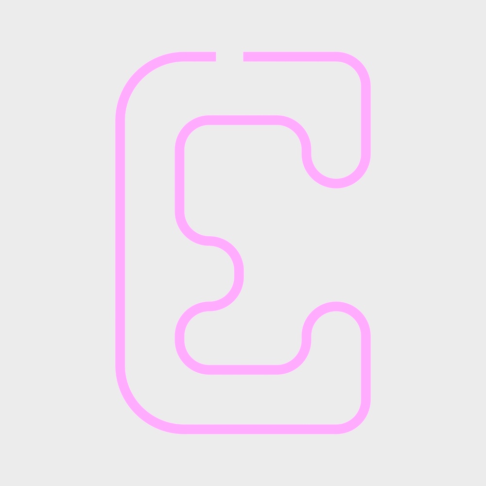 Trang trí tường chữ cái hồng E hiện đại