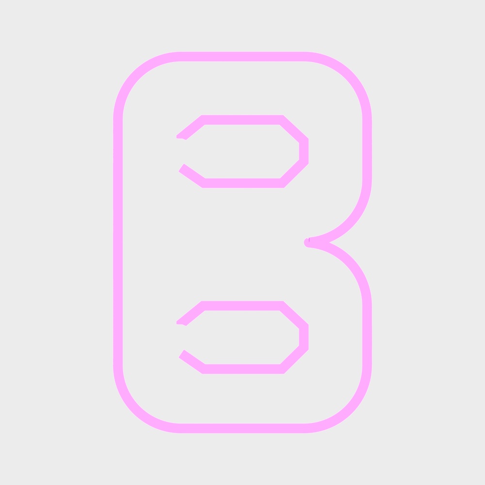 현대 핑크 글자 벽 장식 B