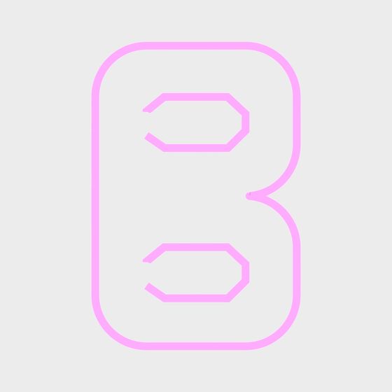 Modern Pink Letter Wall Decoration B 3D Model