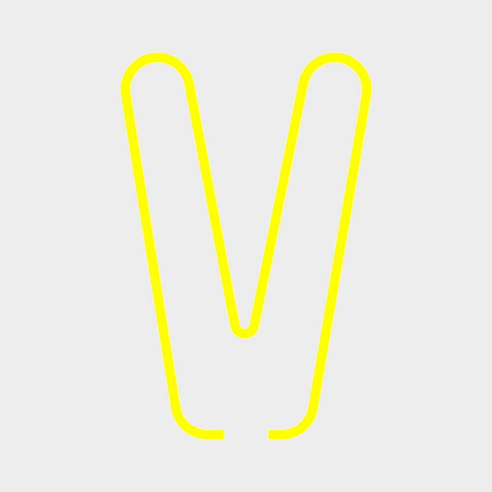 현대 주황색 글자 벽 장식 V