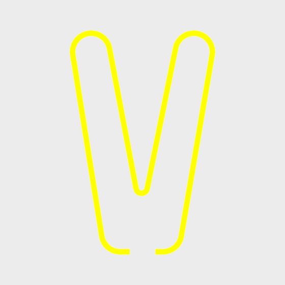 현대 주황색 글자 벽 장식 V