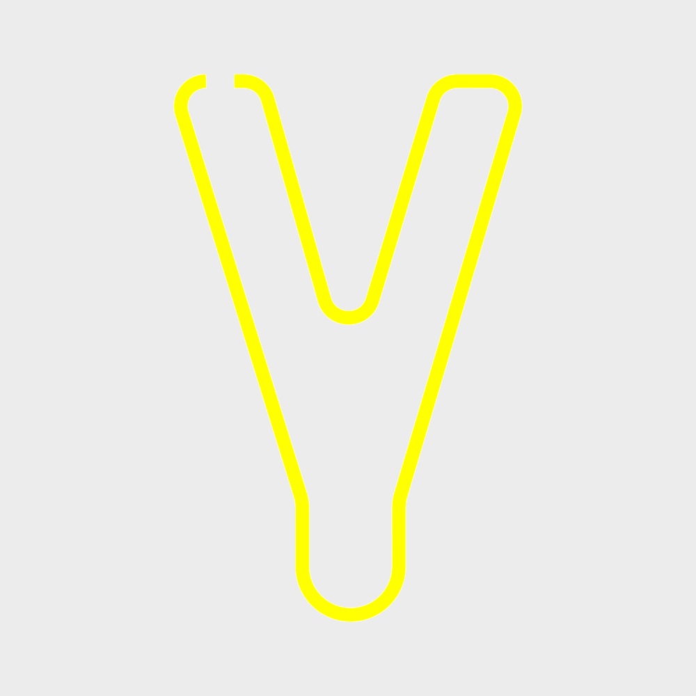 Modern orange letter wall decoration Y