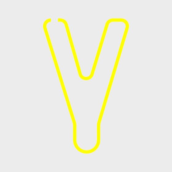 Stylish Neon Letter Y 3D model for Creative Designs
