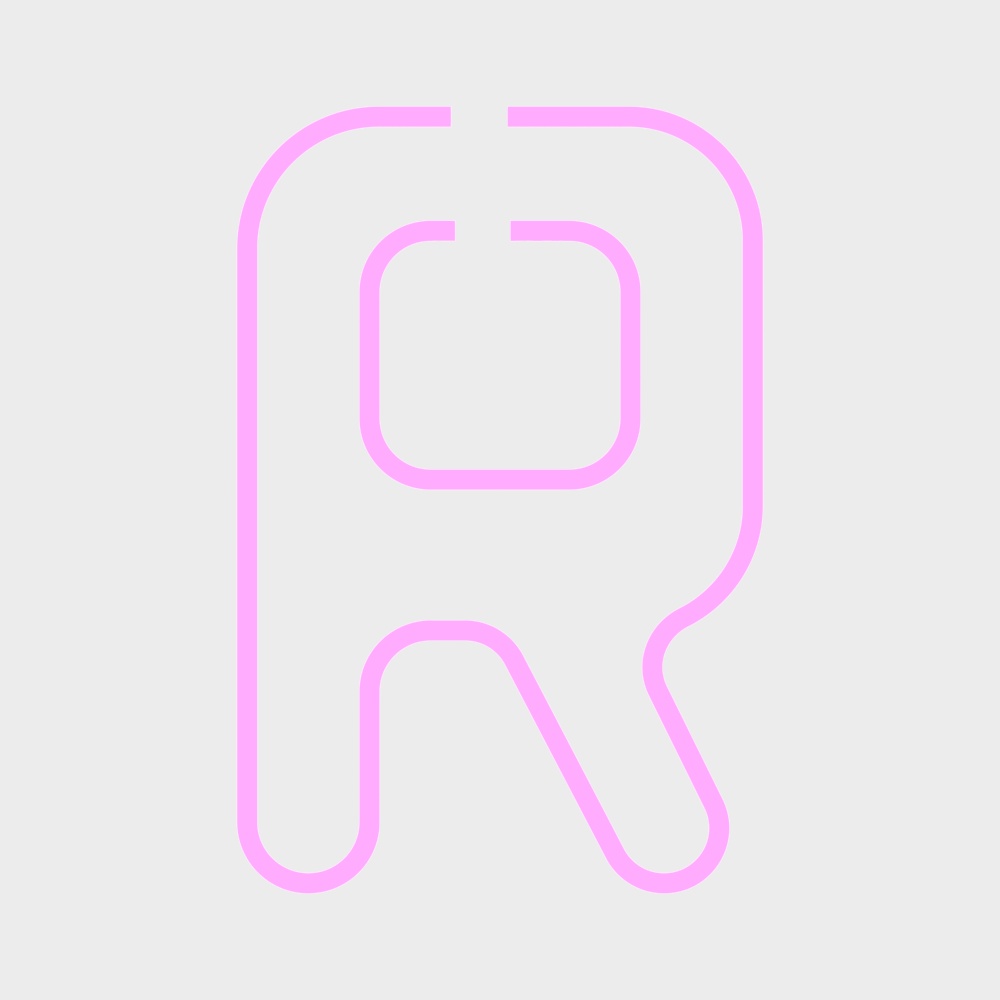 Decoración de pared de letras rosa moderna R