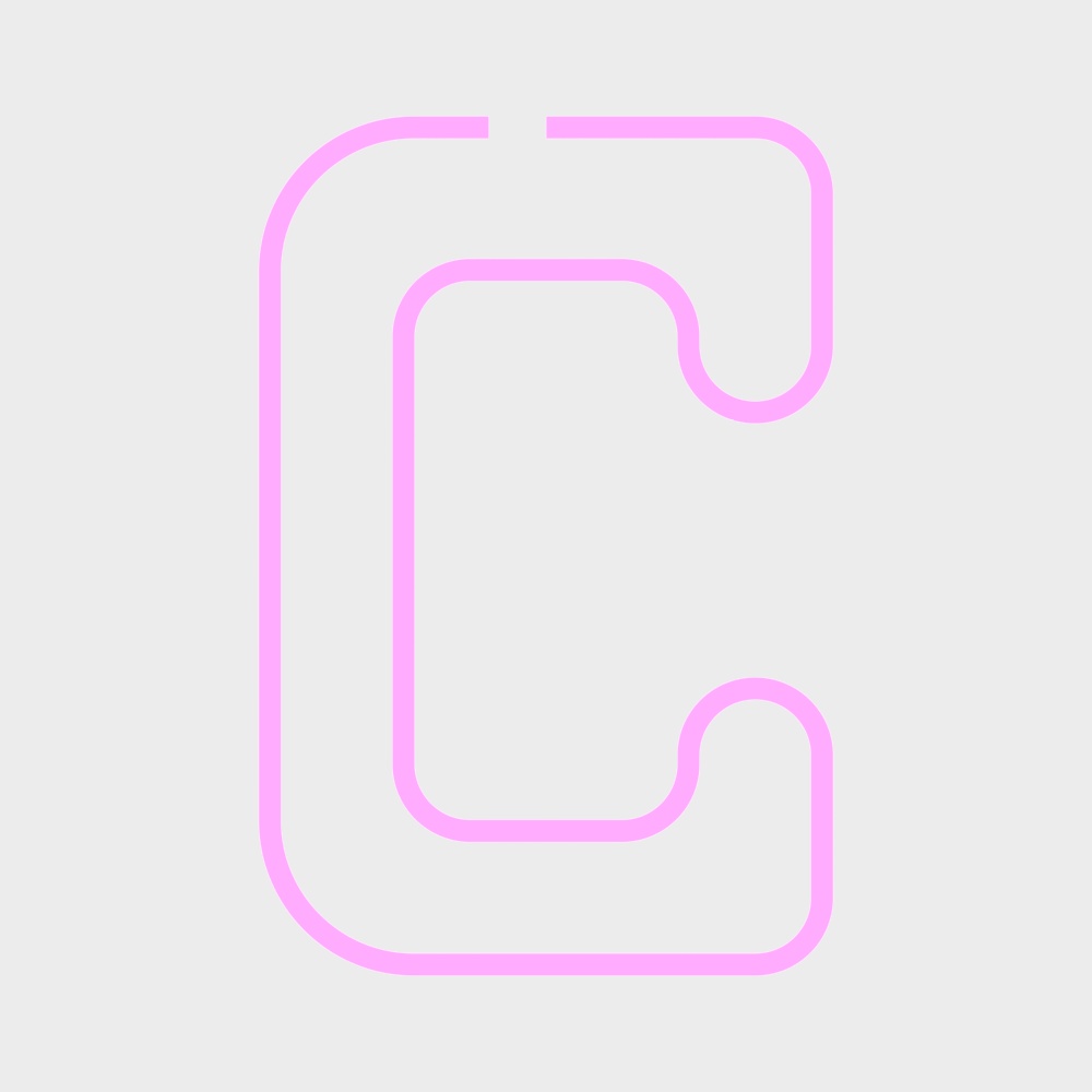 Decoración de pared de letras rosa moderna C