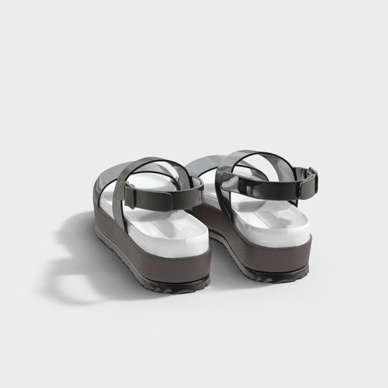 Stylish Low-Polygon Sandals 3D model