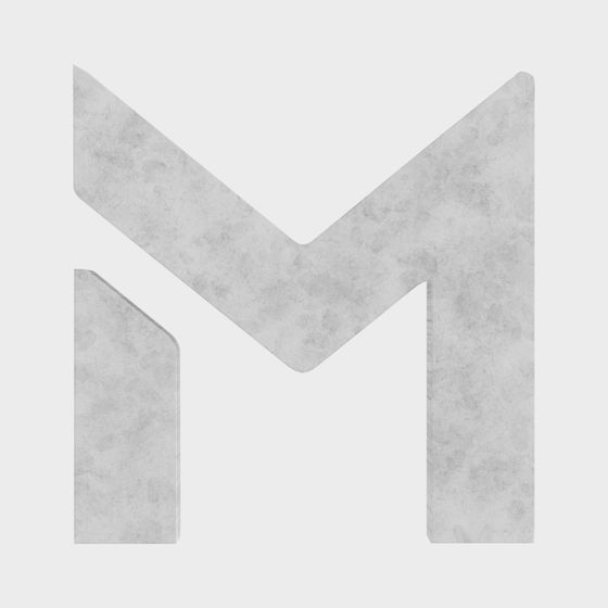 Minimalist European Marble Alphabet Wall Hangings 3D Model in Gray