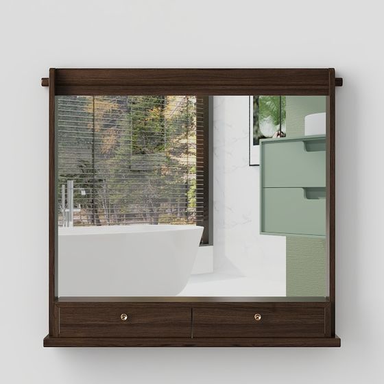 Elegant Bathroom Mirror Cabinet 3D model