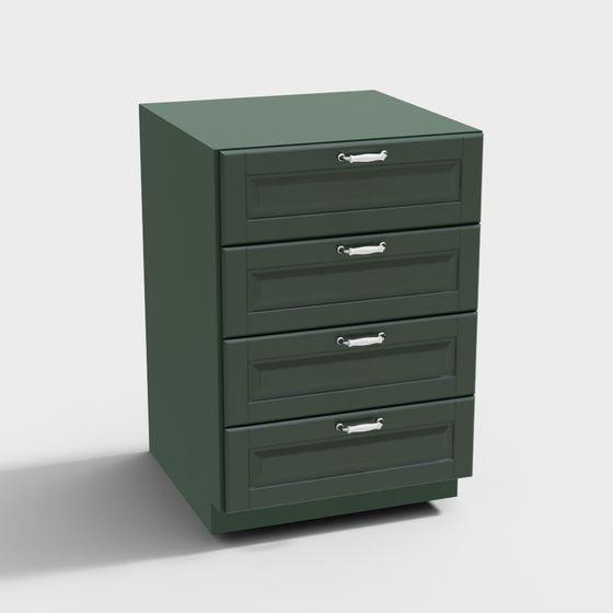 Stylish Green Storage Cabinet 3D model