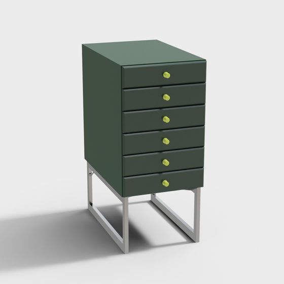 Urban Green Chest of Drawers 3D Model