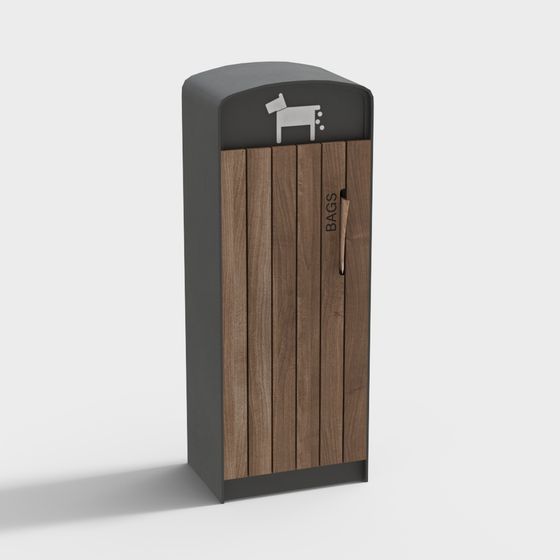 City Pet Waste Bin 3D model