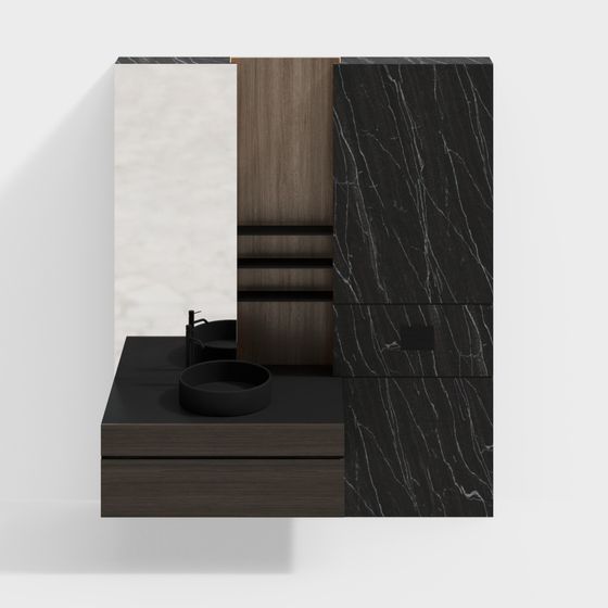 Minimalist Luxury Bathroom Cabinet 3D model