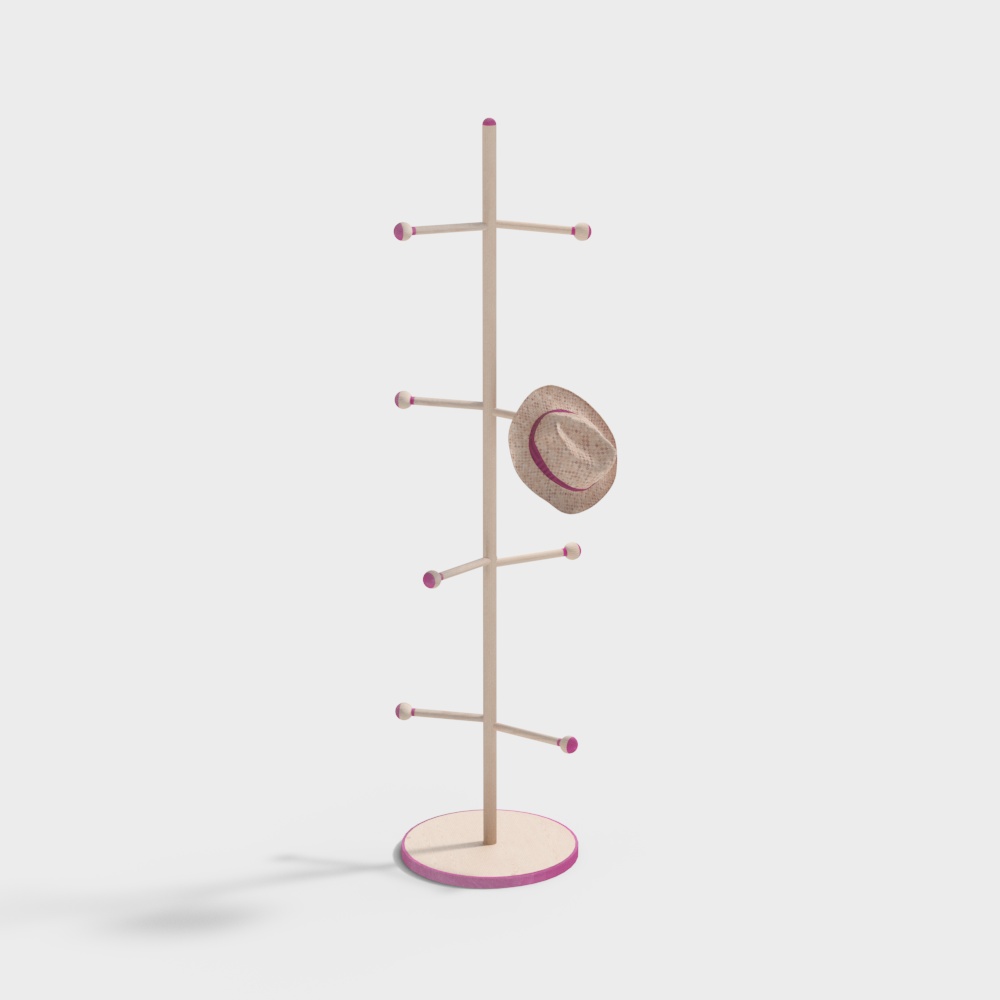 Modern solid wood clothes and hat stand for children