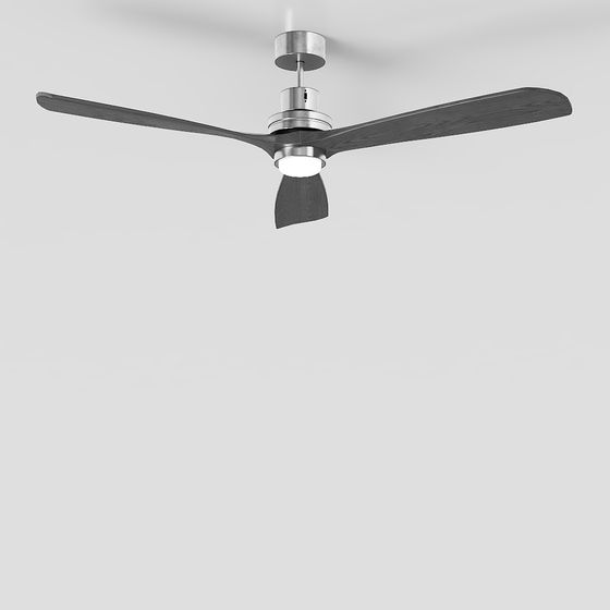 Stylish Low-Polygon Ceiling Fan 3D model for Modern Interiors