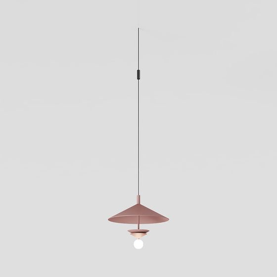 Stylish Low-Polygon Pink Chandelier 3D model
