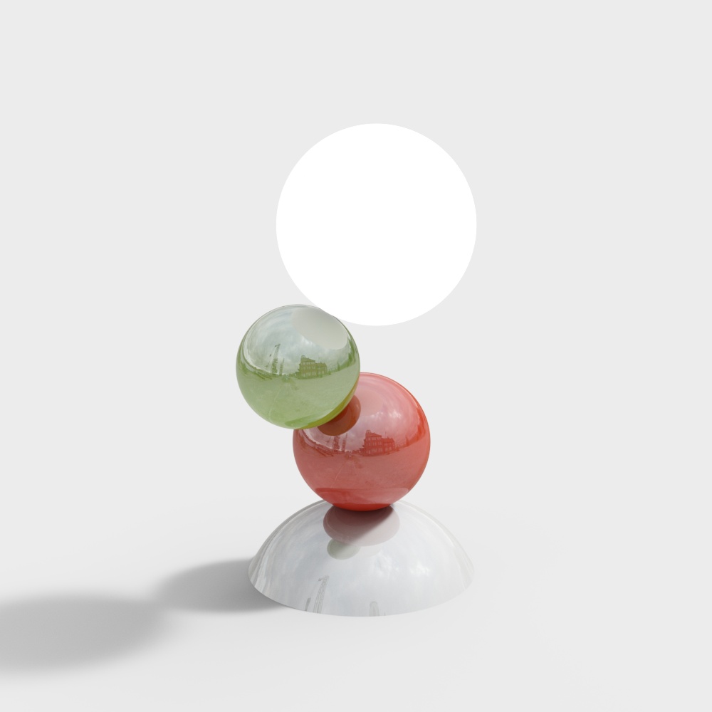 Balance Art 3D Model – Low-Poly Colorful Spheres