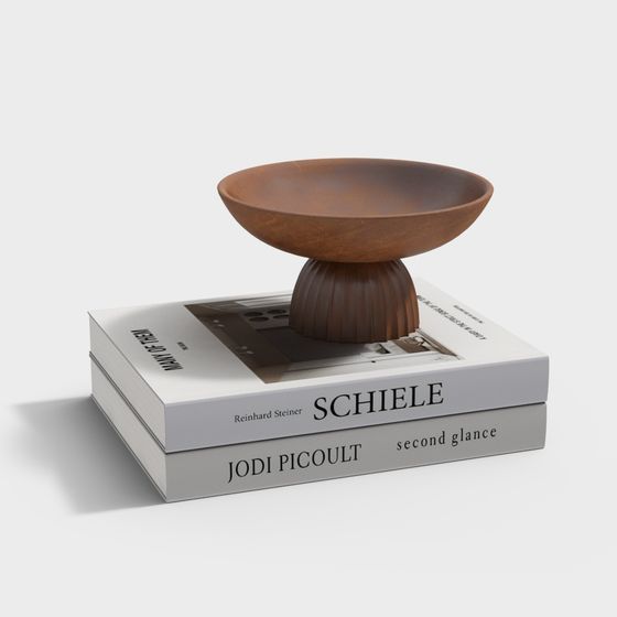 Stylish Wooden Bowl 3D model for Creative Projects