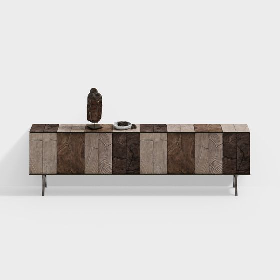 Wabi Sabi TV Cabinet 3D Model in Modern Brown