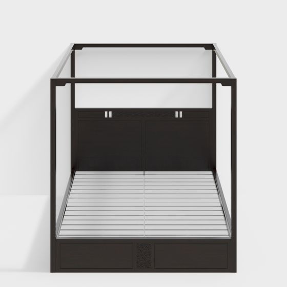 Cama doble de estilo chino moderno