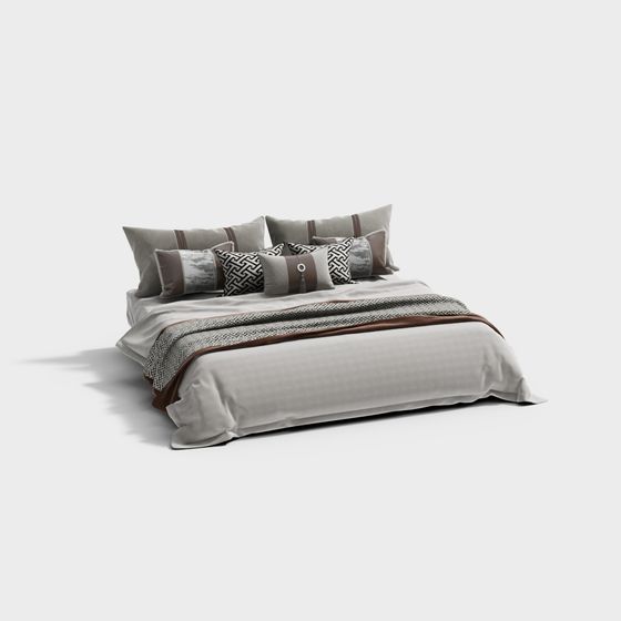 Chic Low-Poly 3D Bed Model for Contemporary Spaces