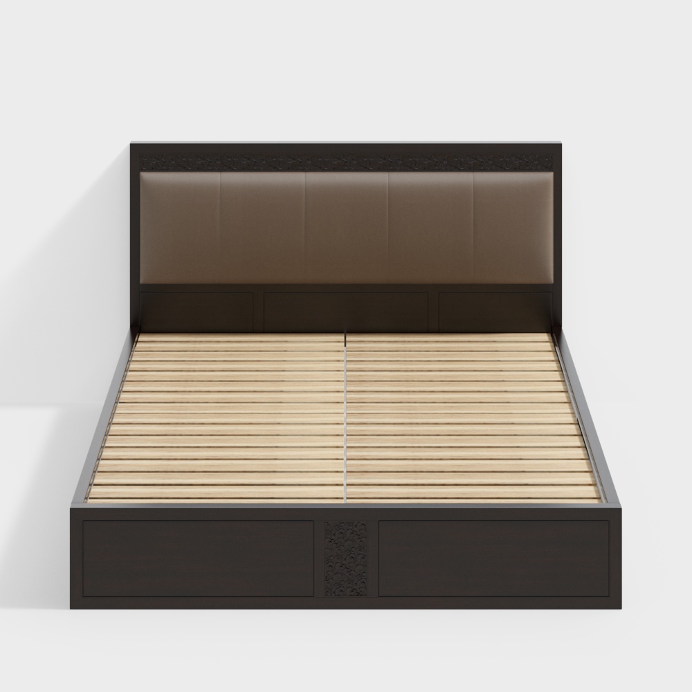 Cama doble de estilo chino moderno