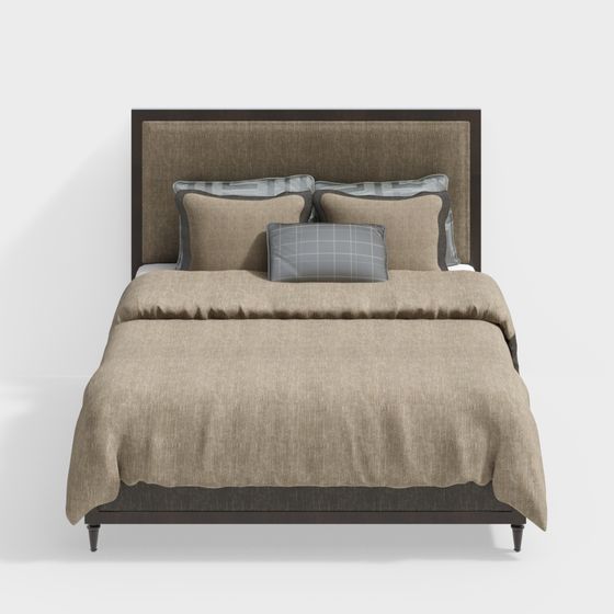 Stylish Low-Poly Bed 3D model for Contemporary Homes