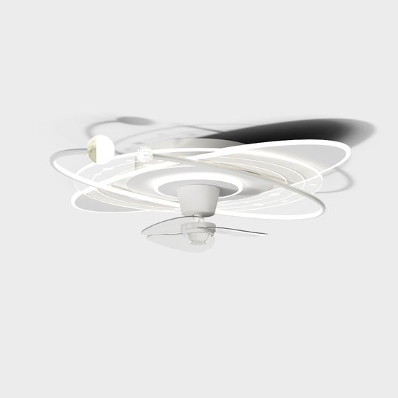 Elegant Low-Poly Floating Chandelier 3D model