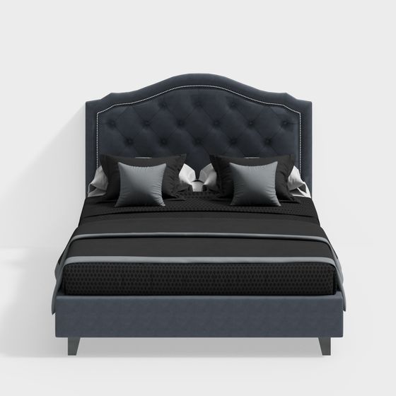 Elegant Low-Polygon 3D Bed Model