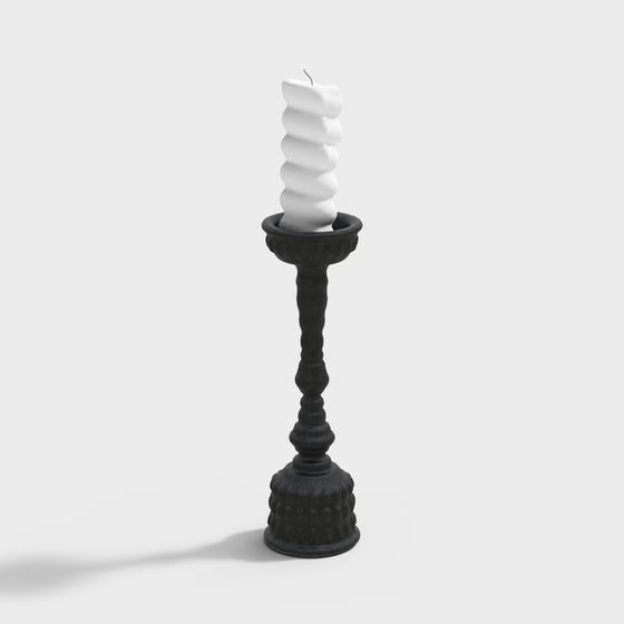 Elegant Low-Poly Candlestick 3D model