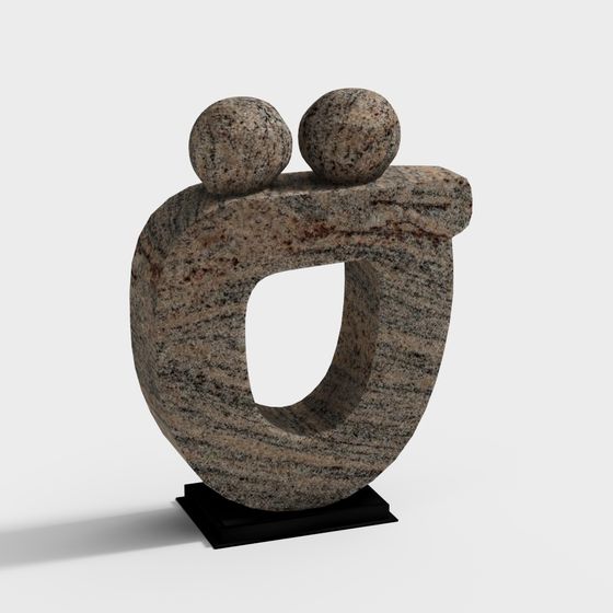 Balance Ring Low-Poly Sculpture 3D model