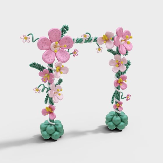 Low Poly Blooming Garden 3D model