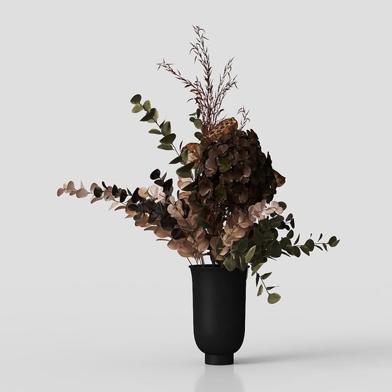 Autumn Flower Vase 3D model for Creative Projects