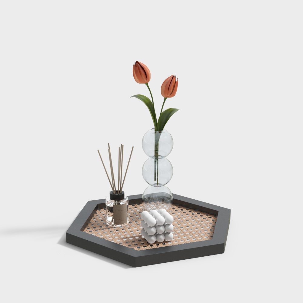 Elegant Flower Stand 3D Model – Low-Poly Floral Decor