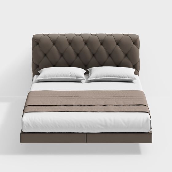 Elegant Modern Bed 3D model for Cozy Interiors