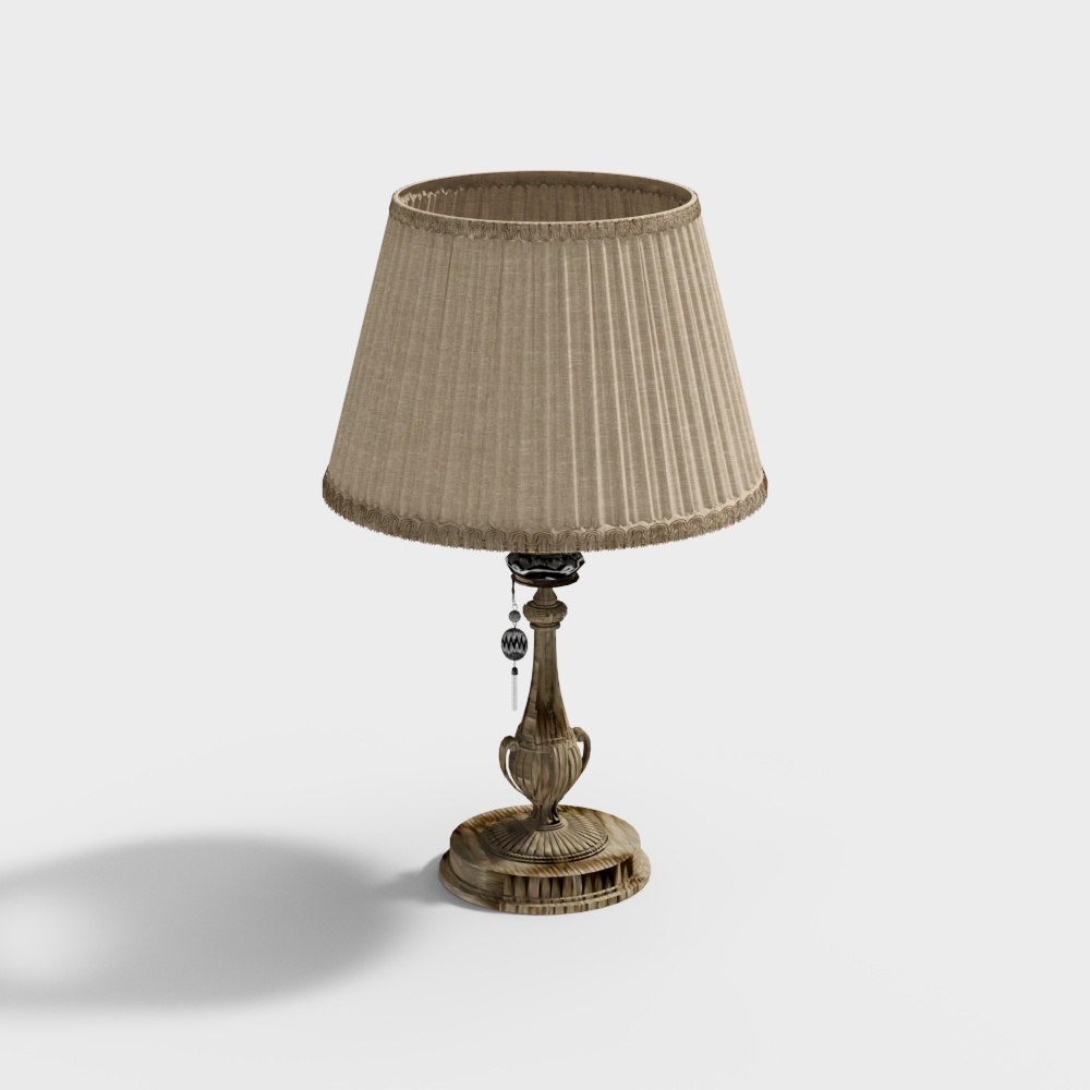 Vintage Classic Table Lamp 3D Model – Bronze Base Design