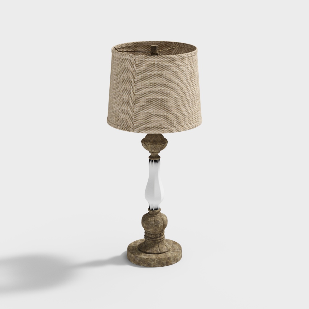 Rustic Table Lamp 3D Model – Vintage Modern Lighting