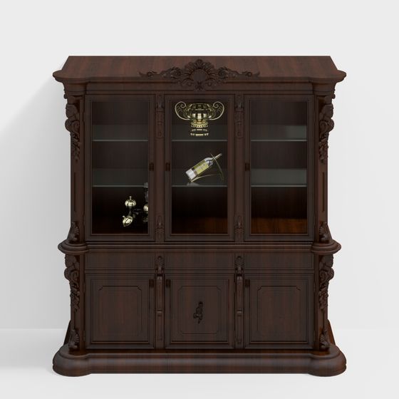 Vintage Cabinet 3D model for Interior Design