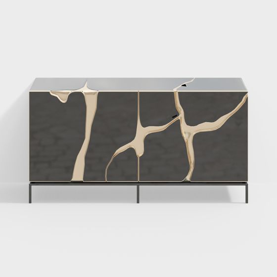 Cracked Art Cabinet 3D model