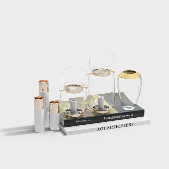Stylish Glass and Metal 3D Model for Interiors