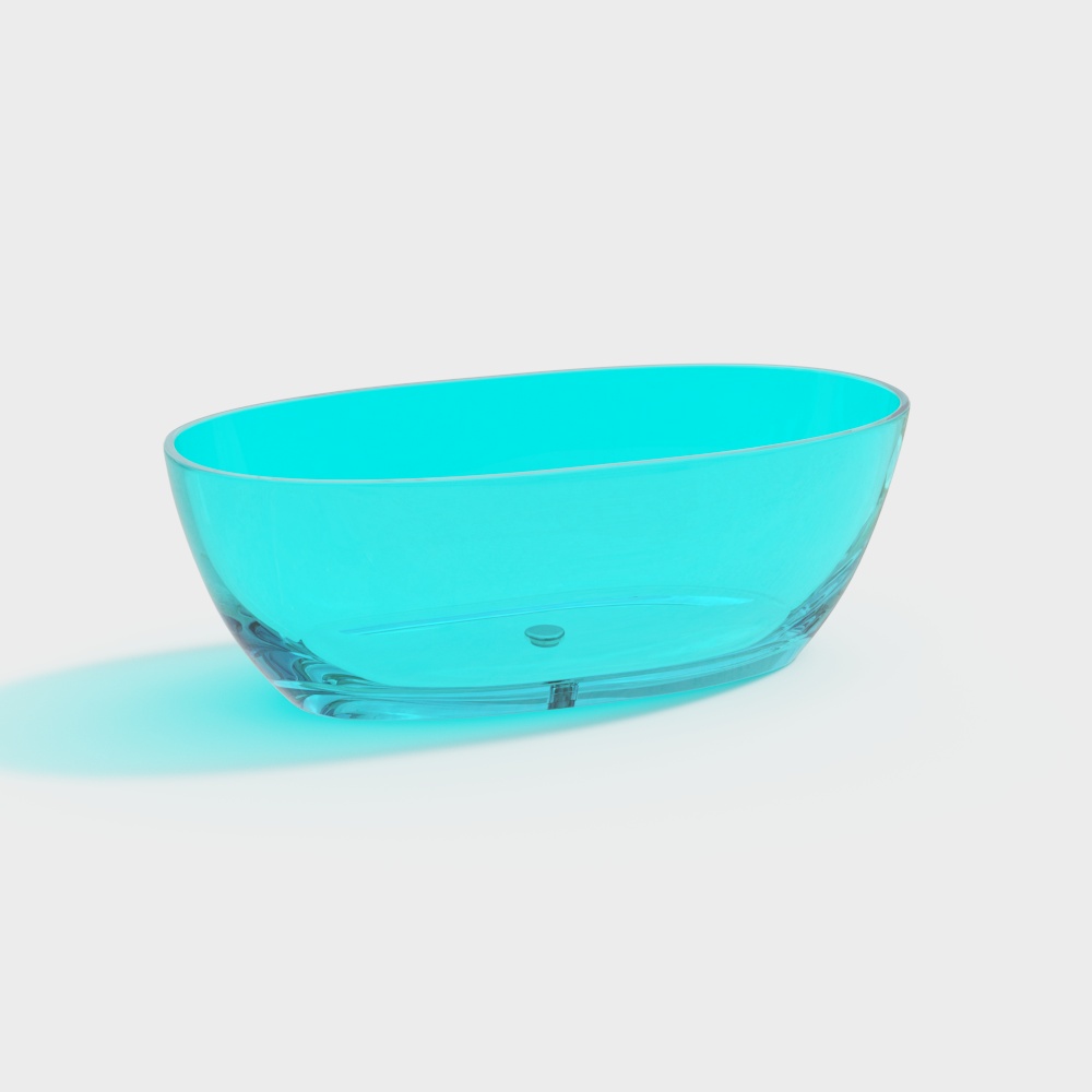 Modern clear resin bathtub