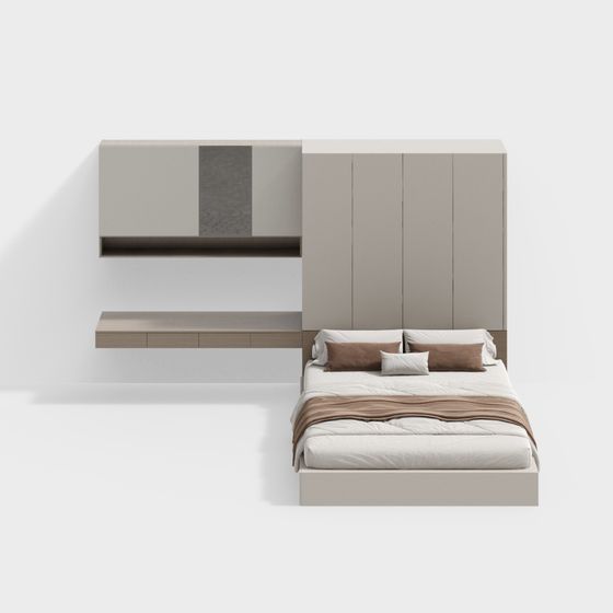 Urban Retreat Nightstand and Wall Unit 3D model