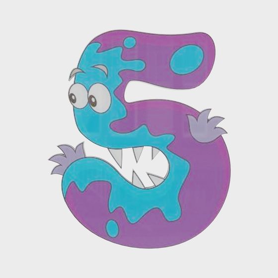 Vibrant Low-Poly 'S' Monster 3D Model